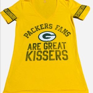 Pink Victoria Secret Green Bay NFL V-Neck EUC